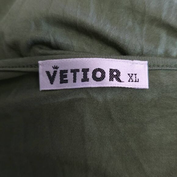 Vetior Women's Size XL Moss Green Long Sleeve Wrap Style Modal Skimming Blouse - Picture 2 of 6